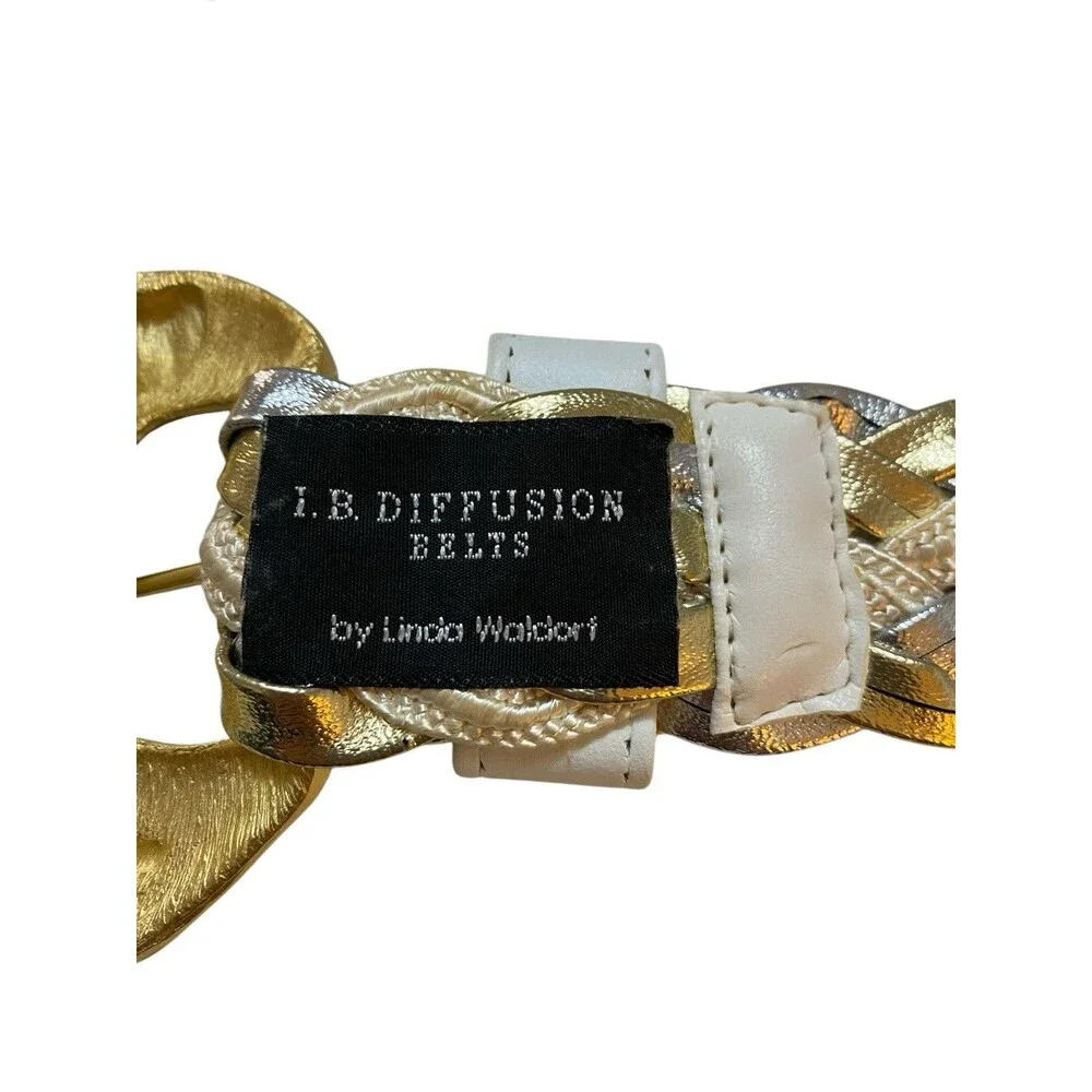 I.B. Diffusion Linda Waldorf Vintage Braided Metallic Seashell Statement Belt